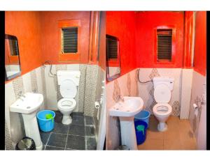 NātangHill Home Stay, Baichung的浴室设有2个卫生间和水槽