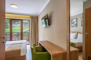 塞尔梅Sairme Hotels & Resorts的配有一张床和一张书桌的酒店客房