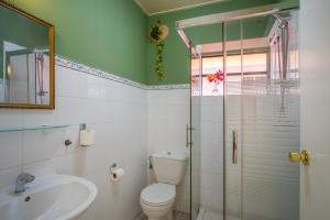 威廉斯塔德Happy Curoase的浴室配有卫生间、盥洗盆和淋浴。