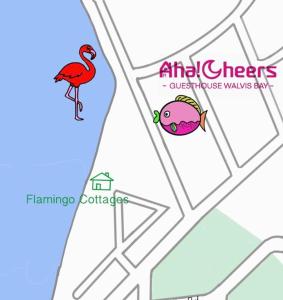鲸湾港Aha! Cheers Guesthouse 拾间-海的罗哈城市地图,火烈鸟和鱼