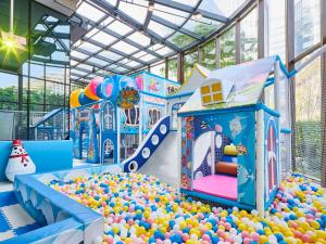 厦门厦门海景洲际酒店的一个带球坑和游乐场的儿童游乐区