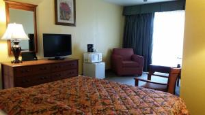 三河城韦斯腾假日旅馆的酒店客房,配有床和电视