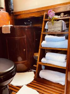Merbes-le-ChâteauLe Damona的浴室提供毛巾和卫生间。