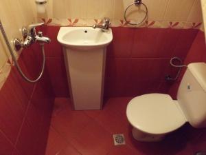 瓦尔纳雷斯卡亚巴卡旅馆的浴室配有白色卫生间和盥洗盆。