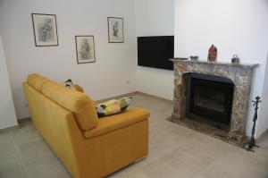 佛罗伦萨Il Sottolo的带沙发和壁炉的客厅