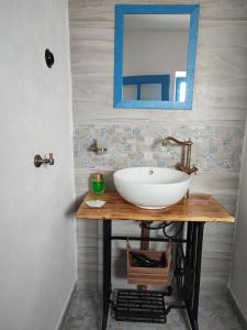 穆里吉奥尔Casa Traditionala Clisciova的一间带水槽和镜子的浴室