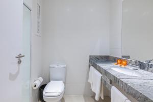 奥索里乌Tri Hotel Executive Osório的一间带卫生间和水槽的浴室