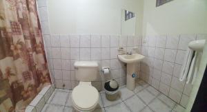 圣埃莱纳西斯内罗斯二号酒店的一间带卫生间和水槽的浴室