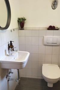 鲁波尔丁Wohnung Weitsicht的一间带水槽和卫生间的浴室