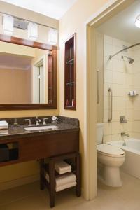 奥克布鲁克芝加哥奥克布鲁克万豪酒店的一间带水槽、卫生间和镜子的浴室