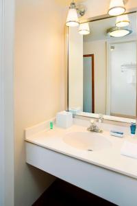 费城费城机场福朋喜来登酒店 的一间带水槽和镜子的浴室