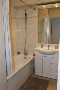 凯恩总督/里亚托狮身人面公寓式酒店的带浴缸、水槽和浴缸的浴室