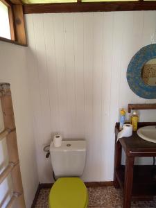 TemaeGreat House BY Manaeva Lodge的浴室配有绿色卫生间和水槽。