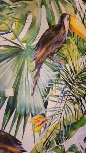 圣卡尼兹Villa Blu的丛林中的鸟儿画