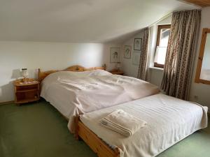 奥博奥多夫Oberaudorf-Kaiserblick的一间卧室设有两张单人床和一个窗户。