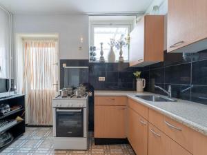 弗利辛恩Comfortable semi-detached holiday home in Vlissingen的厨房配有炉灶和水槽