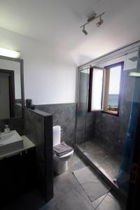 阿列塔La Casa del Atlántico的带淋浴、卫生间和盥洗盆的浴室