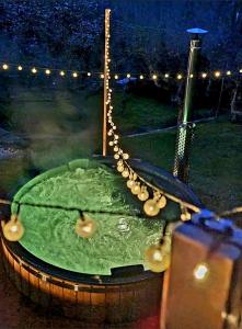 ÐurđevacKuća za odmor Malia sa Spa Hot Tub Jacuzzijem - Nice and Cozy的公园里的一个小型的绿色水池