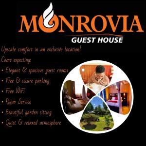 纳库鲁Monrovia Guest House的一张为一家宾馆准备的海报,上面有一张男人的照片