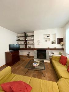 BrusimpianoVilla Mia Lugano Lake的带沙发和壁炉的客厅
