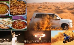 7 Hours Night Desert Safari Tour 4x4 Dune Bash Camel Ride Buffet Dinner, & Optional Night Camp Stay, P&D