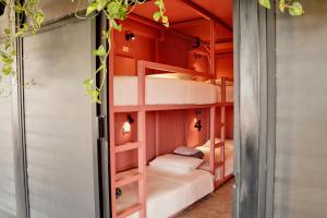 图斯特拉古铁雷斯Casa Nomada Hotel - Hostal的一间小房间,内设双层床