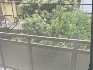 大阪今里旅馆的享有种植了植物的阳台的景色