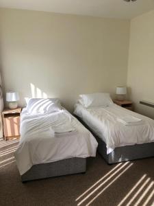 香农河畔卡里克Shannon Oasis的卧室内两张并排的床