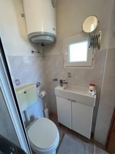 奥托纳Mini House da Maria的一间带卫生间和水槽的小浴室