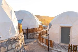 瓦迪穆萨The Rock Camp Petra的两个圆顶帐篷彼此相邻