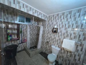 雅温得Homestay Appartement 2 chambres的一间带卫生间和淋浴的浴室。