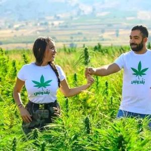 Tlata KetamaFerme de cannabis à ketama的站在田野上的男女