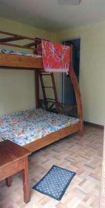 布桑加Hondelz Budget Homestay的一间设有两张双层床和地毯的房间