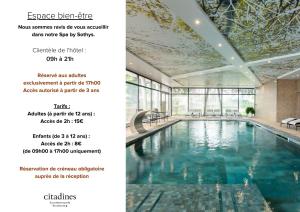 斯特拉斯堡Citadines Eurometropole Strasbourg的一张带游泳池的传单