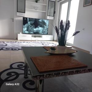 比哈奇Kuća za odmor Lohovo的客厅配有桌子和电视