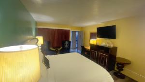 埃尔科American inn的配有一张床和一台平面电视的酒店客房