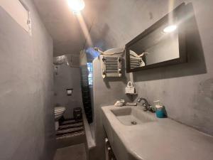 梅萨雷亚埃曼狄纳住宿加早餐旅馆的一间带水槽、镜子和卫生间的浴室