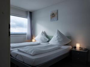 迪蒂斯豪森Apartment F 96 by Interhome的酒店客房设有两张带窗户的床。