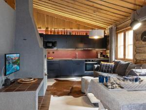 锡尔卡Holiday Home Lumiankelo by Interhome的带沙发的客厅和厨房