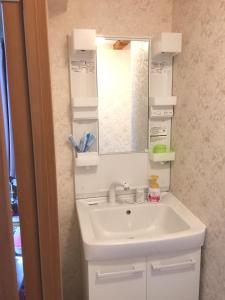 大阪The Familiar Inn ー 旅館ホテル業的一间带水槽和镜子的浴室
