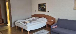 弗瓦迪斯瓦沃沃Willa IKA的一间带床和沙发的小卧室
