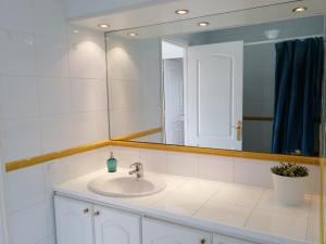 阿德耶Apartamento Costa Adeje - Orlando Complex的一间带水槽和镜子的浴室