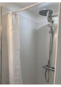 Swift Studio的浴室内配有淋浴帘。
