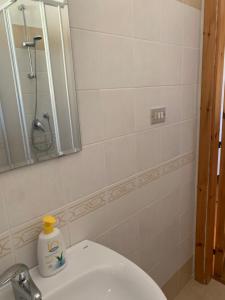罗迪-加尔加尼科Mari-Mare Home的浴室设有卫生间、镜子和水槽