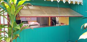 法勒"Terevaa" 4的绿色墙壁上厨房的模型