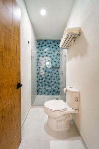 圣克鲁斯华特库Hotel Bindani’的一间带卫生间和淋浴的浴室