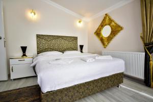 伊斯坦布尔Loca Suit的一间卧室配有一张大床和镜子