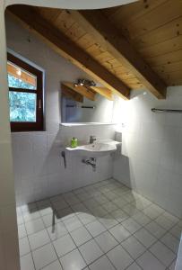 滨湖采尔兰德豪斯泽尔西酒店的一间带水槽和窗户的浴室