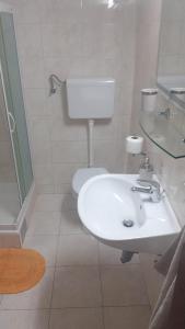 希杰弗朗吉卡Apartment Bepo的浴室配有白色水槽和卫生间。