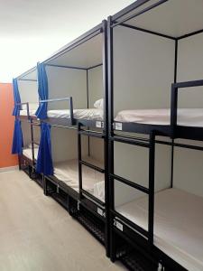 马略卡岛帕尔马帕尔马港旅舍 - 青年旅舍的宿舍间内的两张双层床
